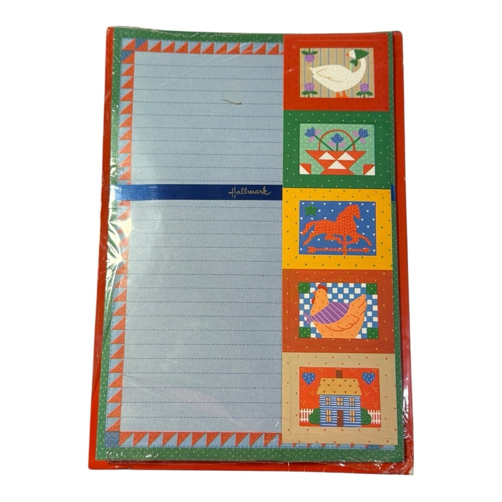Vintage Hallmark Country Quilt Stationery & Seals – New Old Stock – Complete Set
